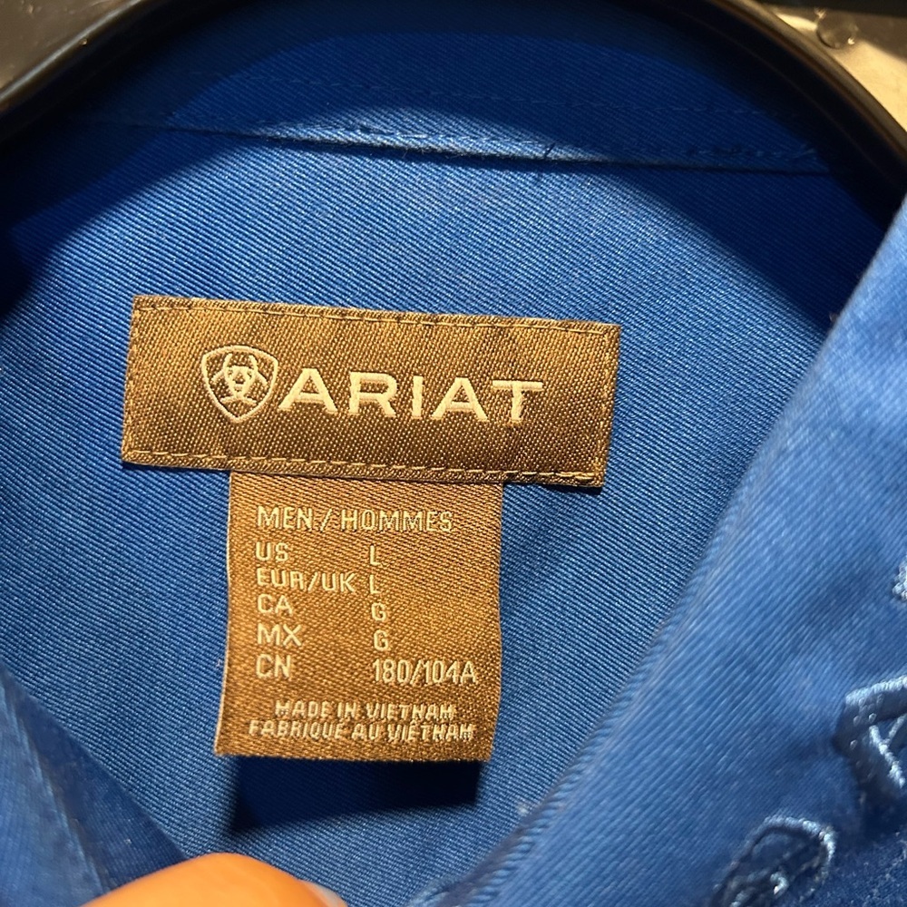 Ariat Men's Royal Blue Casual Button-Down Shirt - Picture 4 of 8
